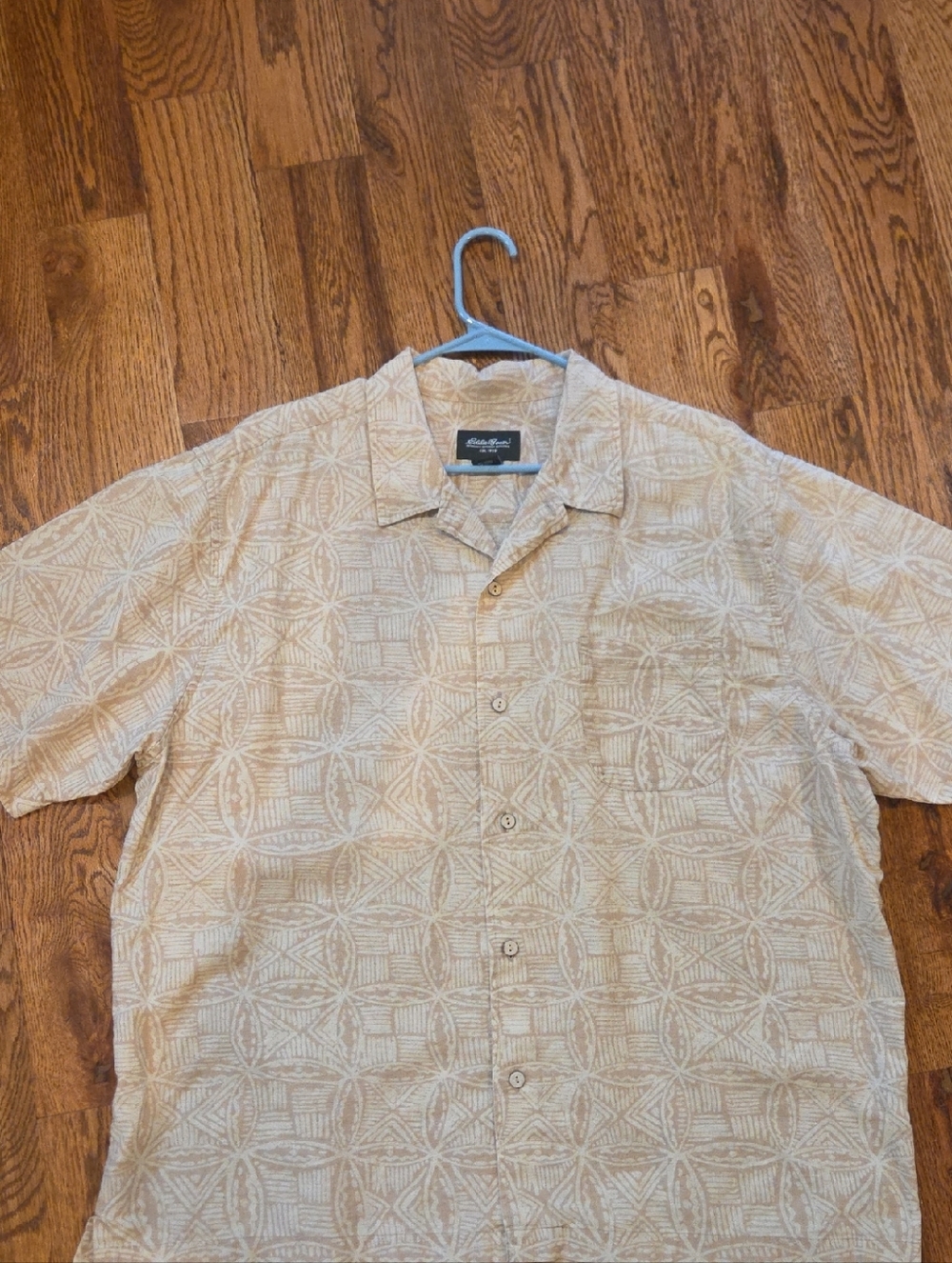 Eddie Bauer Beige/Tan  Short-Sleeve Button-Up Shirt XL